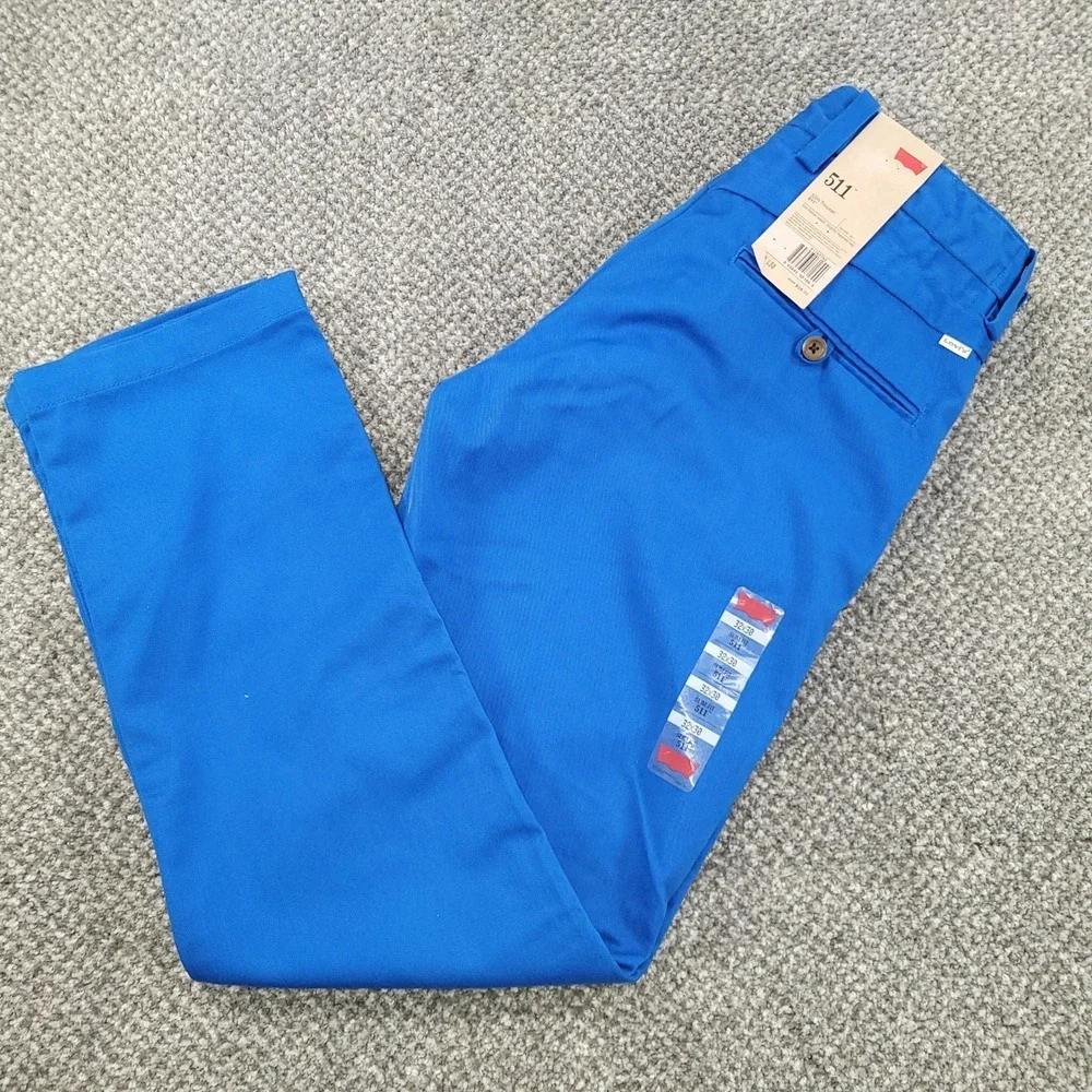 Levis 511 Slim Trouser Blue Jeans Khaki Chino Pants Mens 32x30 New With Tags